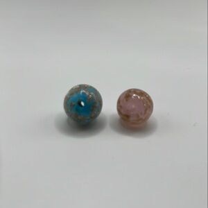 Gold Sand Lampwork Beads Retro Glass Round 10mm - 8 pcs